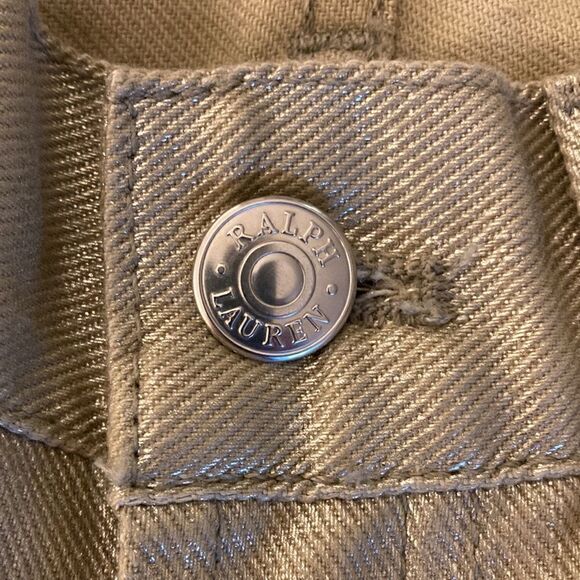 Ralph Lauren Collection 380 NWOT Metallic Mercury Gold Slim Bootcut Jeans. - Picture 5 of 8